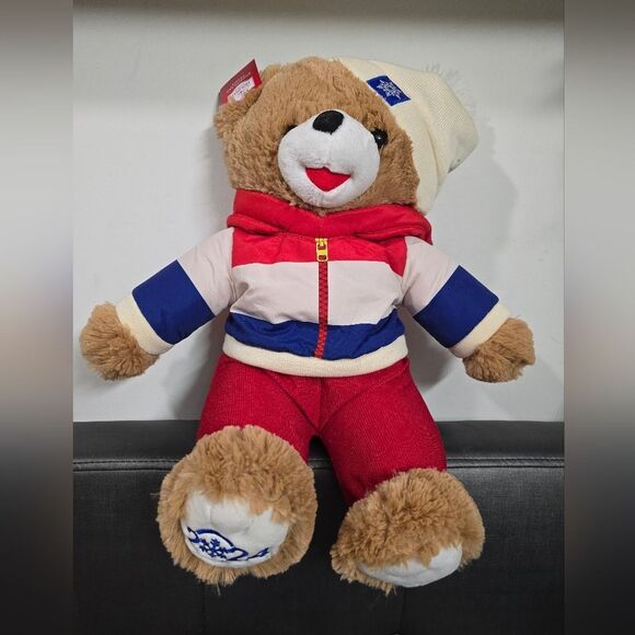 NEW 2024 Snowflake 20" TEDDY BEAR w Christmas Red-White-Blue Ski Jacket & Hat - Picture 2 of 6